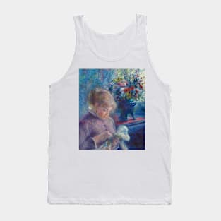 Young Woman Sewing by Auguste Renoir Tank Top